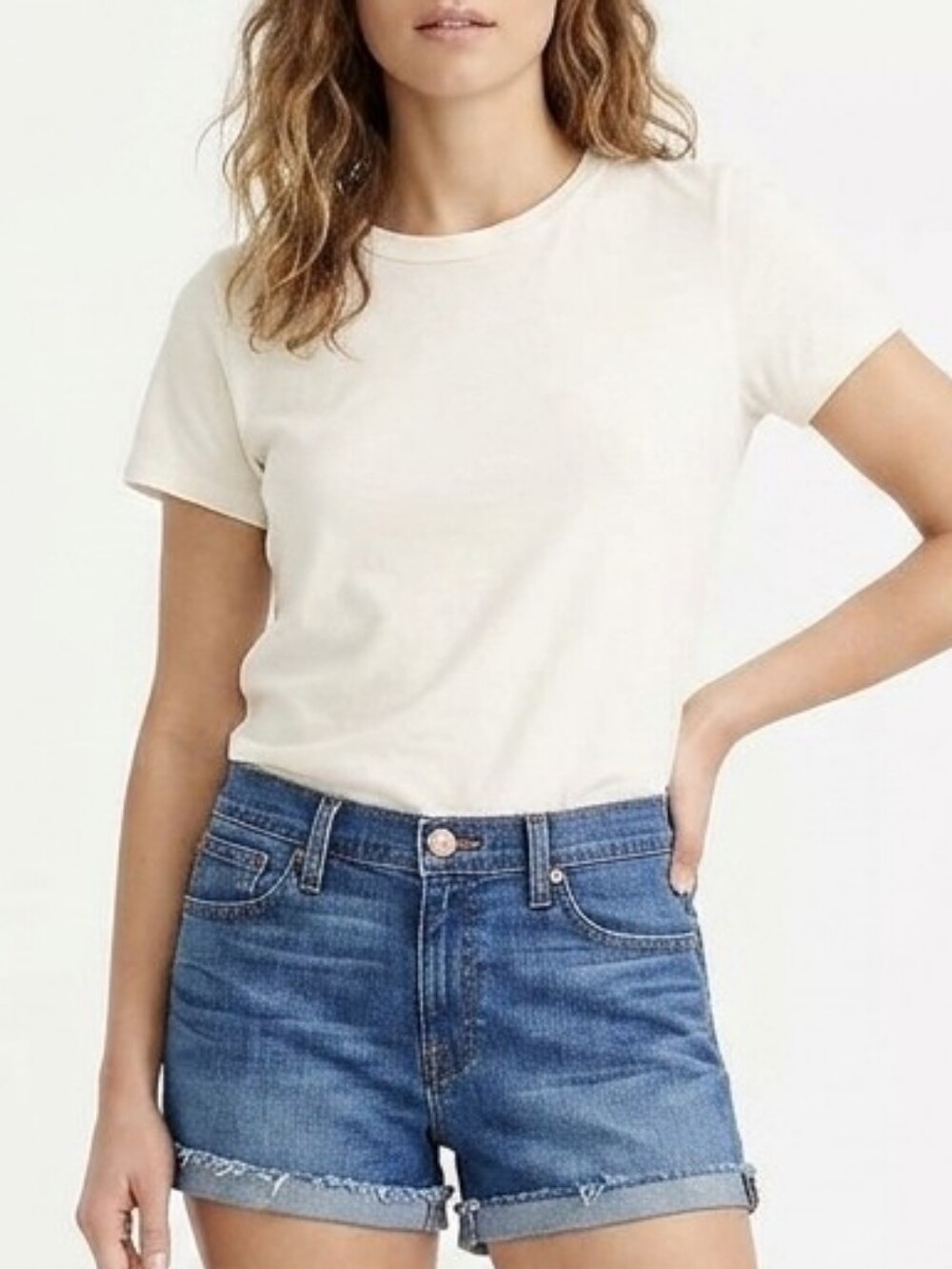 J.Crew Denim Jean Shorts Size 27 Mid Rise Cut-Off #E7594